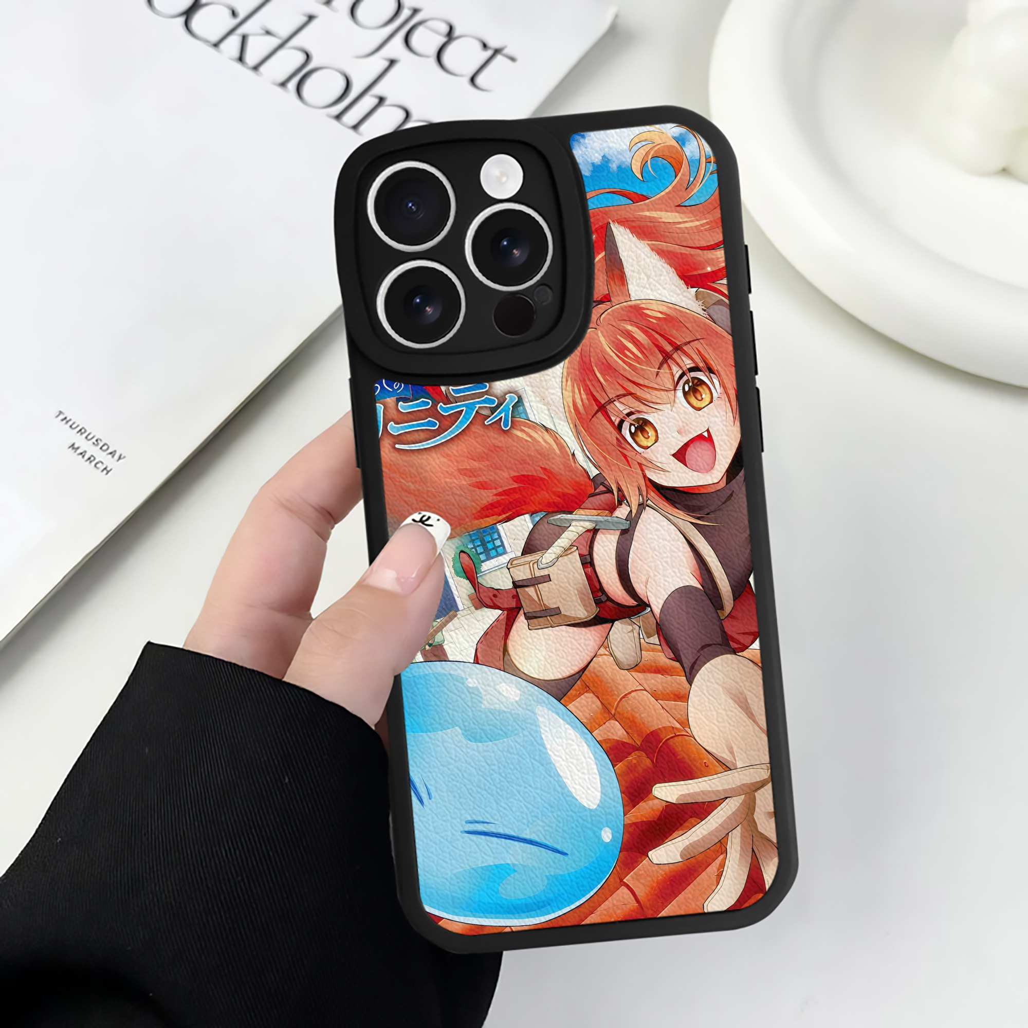 （画像用） 転スラ Regarding Reincarnated to Slime 【iPhone 16シリーズ対応】シリコンスマホケース（レザー調） 材質：シリコン